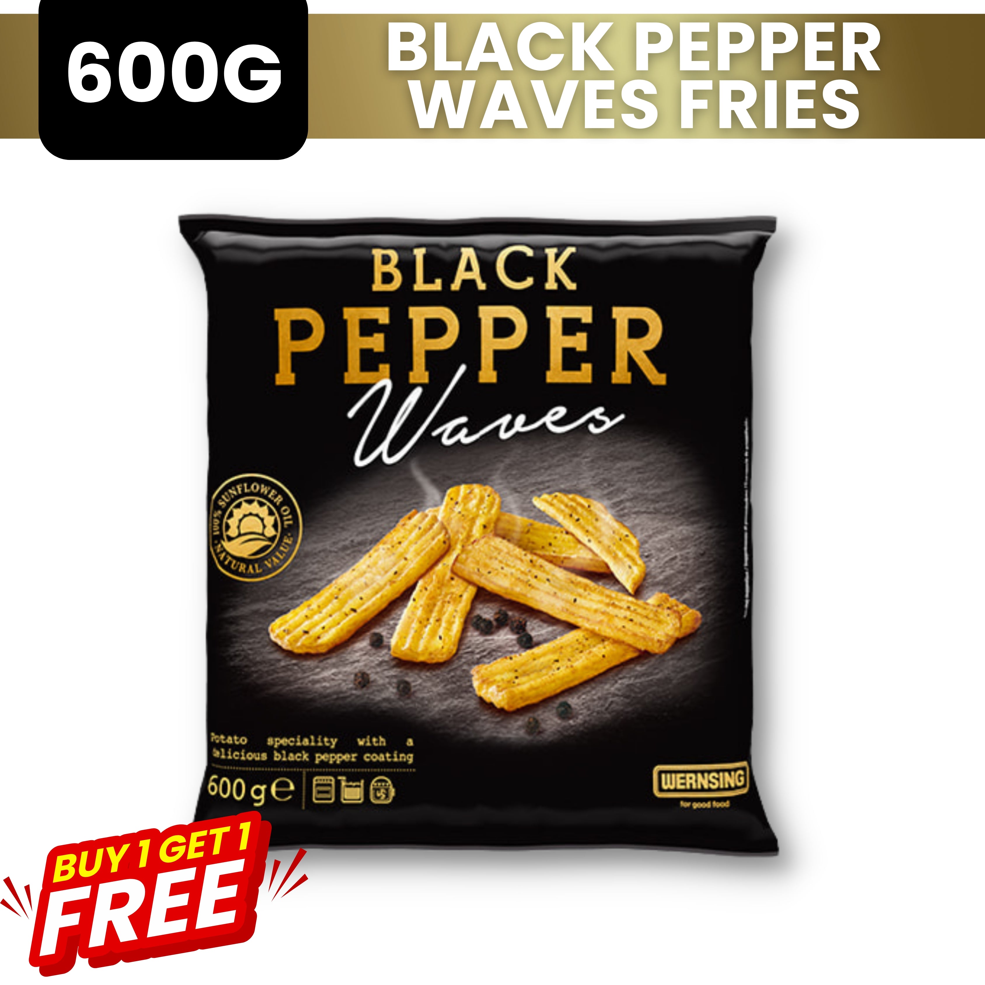 BUY 1 TAKE 1 BLACK PEPPER WAVES | WERNSING | 600G