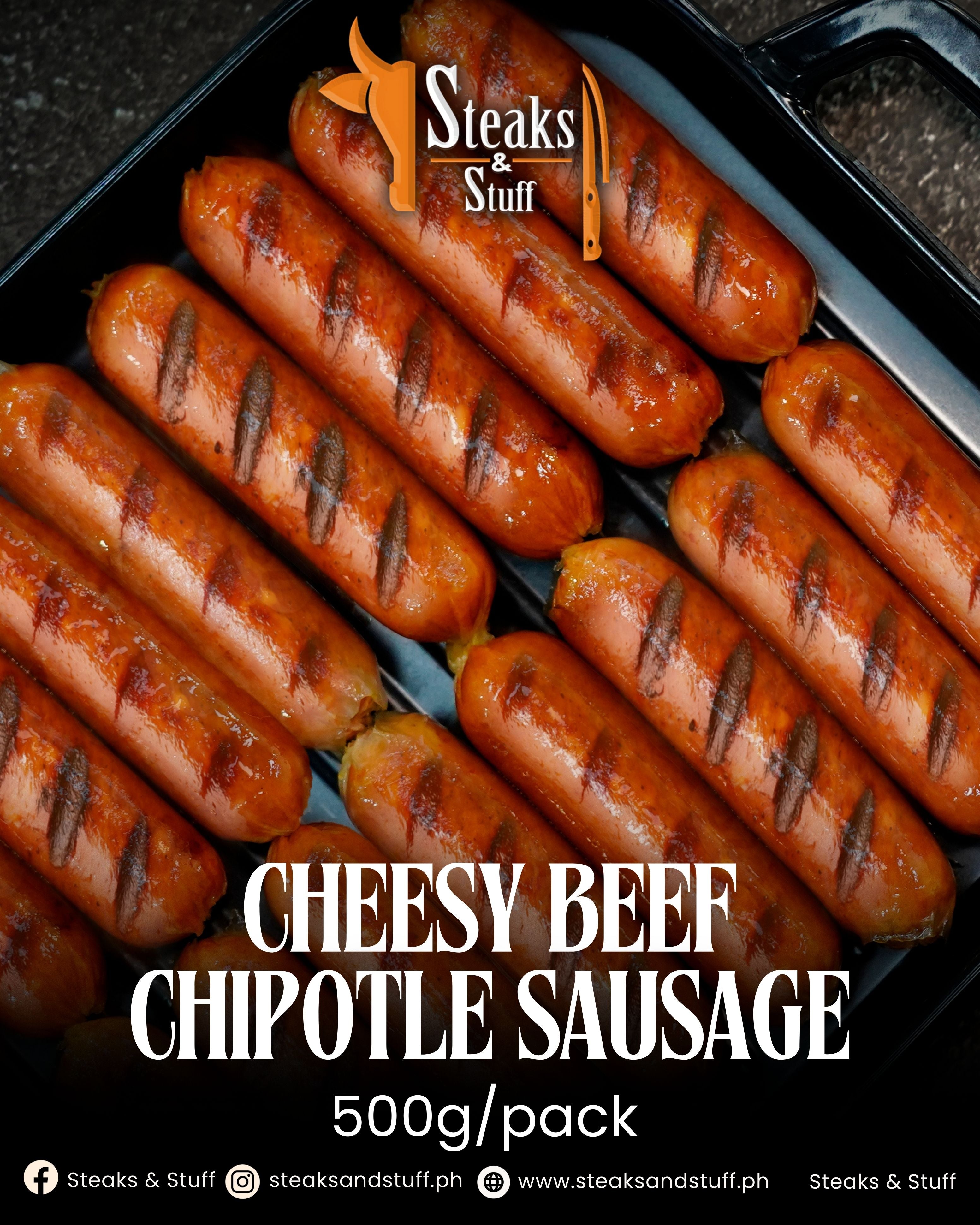 Steaks & Stuff Cheesy Beef Chipotle Sausage